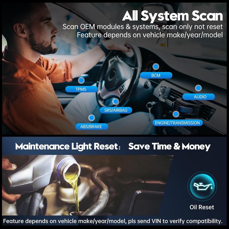 XTOOL Advancer AD20 Pro Wireless OBD2 Scanner Diagnostic Tool, Car Code Reader for iPhone & Android, All System Scan Tool with Free Updates - Check Engine, Oil Reset, Performance Test, Battery Test - Image 3